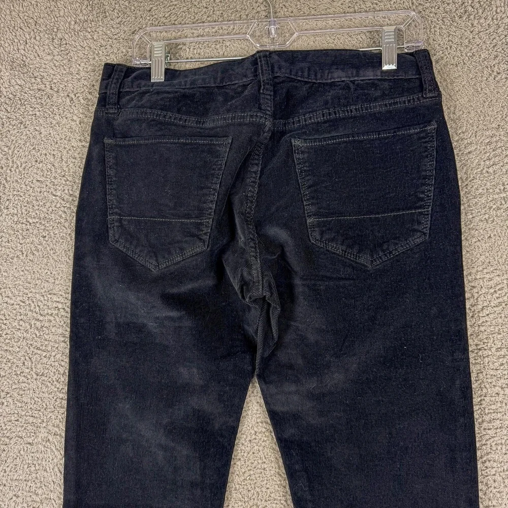 Banana Republic Corduroy Pants Mens 30x32 Black Slim Fit Washwell Stretch Casual